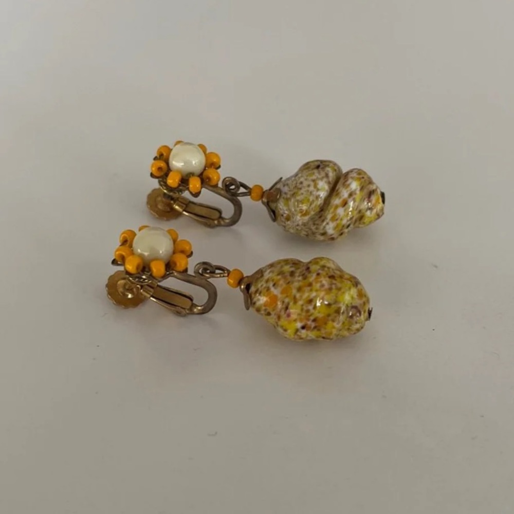 Signed Miriam Haskell Retro Earrings - image 3